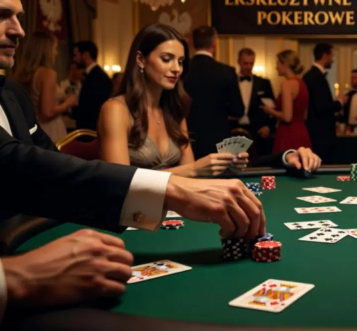 Glamour stół pokerowy podczas ekskluzywnego eventu