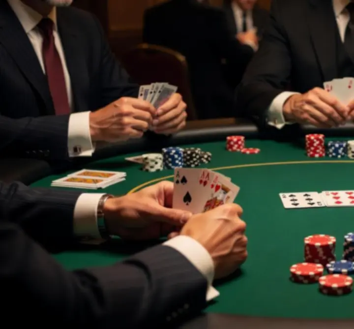 Stół do pokera APR Adam Jędraszek przygotowany na wieczór kasynowy