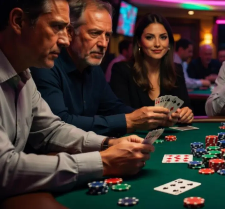 Gracze przy stole pokerowym podczas wydarzenia APR Adam Jędraszek